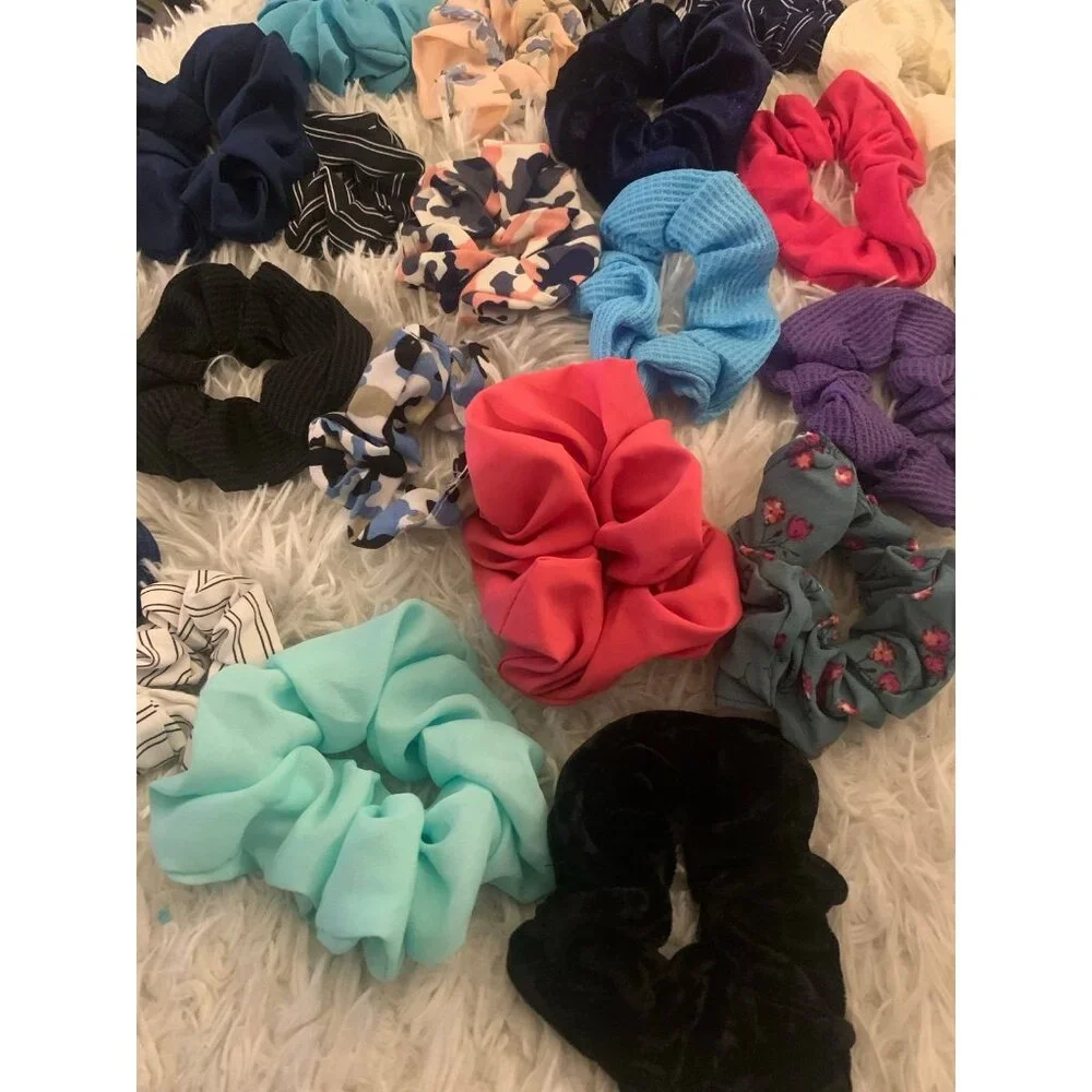 Hair Scrunchie Tie Color Assorted Bundle Set of 25
